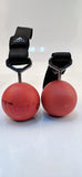 FITactic FRC PT35-R 2pk 3.5 Inches Rock Climbing Solid Body Training Cannonball Bomb Power Pull Up Ball Hold Grips Pull Toys for Straps for Finger, Forearm, Biceps, Back Muscles (2 Balls, Red 3.5")