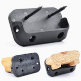 Deck Horizontal Railing Connectors Brackets with Screws for 2X4 (Actual 1.5X3.25) Inches Pressure-Treated Wood Moulded Handrail (2 Pcs, Black)