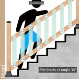 Myard Scenic Frontier Tempered Clear Glass Balusters for Deck Railings, Included Brackets + Screws for Facemount (Length 32.25", 5-Pack)