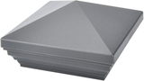 Myard PNP 115445GR Screw-Free Universal Fence Pyramid Top Cap Fits Post 4 X 4 Inches (Actual Post Size 3.5 X 3.5) (Qty 1, Pewter)