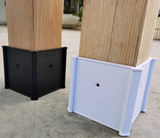 Myard Post Protectors with Screws for 4X4 Inches (Actual 3.5X3.5) Deck, Fence, Mailbox Posts Prevent Damage by Lawn Maintenance Equipment (4" X 4" X 4", Black)