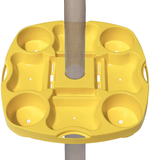 Payandpack Myard UTD13 Umbrella Table Tray 15 Inches for Beach, Patio, Garden, Swimming Pool with 4 Drink Holder, 4 Snack Compartments, 4 Sunglasses Holes, 4 Phone Slots (Yellow)