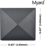 Myard PNP 115445 Screw-Free Universal Fence Pyramid Top Cap Fits Post 4 X 4 Inches (Actual Post Size 3.5 X 3.5) (Qty 5, Black)