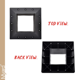 Myard PNP116060 6X6 (Actual 5.5X5.5) Inches Post Base Cover Skirt Flange with Screws for Deck Porch Handrail Railing Support Trim Anchor (Qty 4, Black)