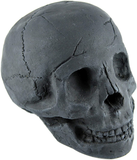 Myard Fireproof Imitated Human Fire Pit Skull Gas Log for NG, LP Wood Fireplace, Firepit, Campfire, Halloween Decor, BBQ (Black - Adult, One Piece)