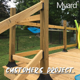 Myard PNP111902S Inclined Stair Railing Connectors with Screws for 2X4 Inches (Actual 1.5X3.5 Inches) Inclined Stair Wood Handrail (1 Pair, Black)
