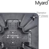 Myard PNP153544 Deck Foundation Block for Wood Composite Floor Frame Pier Shed Base Footing Post Beam Support (Qty 2, Black)