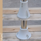 Myard 6" Surface Mount Base Anchor Flange for 1.9" Swimming Pool Rail Handrail Ladder to Concrete or Wood Deck (Ivory White, 1-Pack)