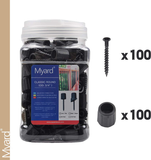 Myard Baluster Connectors with Screws for Deck Handrail Railing Fencing (Qty 100 for 50 Balusters, Classic Square Stair Connectors)