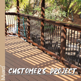 Myard 26 Inches Grooved Classic Hollow round Aluminum Deck Balusters for Deck Railing Porch (50-Pack, Matte Black)