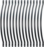 Myard 32-1/4 Inches Grooved Aluminum Deck Balusters with Screws for Facemount Railing Fencing, Arc Arch Style (25-Pack, Matte Black)