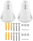Myard 6" Surface Mount Base Anchor Flange for 1.9" Swimming Pool Rail Handrail Ladder to Concrete or Wood Deck (Ivory White, 2-Pack)