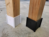 Myard Post Protectors with Screws for 4X4 Inches (Actual 3.5X3.5) Deck, Fence, Mailbox Posts Prevent Damage by Lawn Maintenance Equipment (4" X 4" X 4", White)