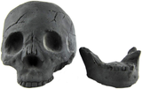Myard Fireproof Imitated Human Fire Pit Skull Gas Log for NG, LP Wood Fireplace, Firepit, Campfire, Halloween Decor, BBQ (Qty 1, Black)