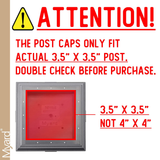 Myard PNP 115445R Screw-Free Universal Fence Pyramid Top Cap Fits Post 4 X 4 Inches (Actual Post Size 3.5 X 3.5) (Qty 5, Red Mahogany)