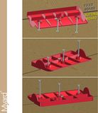 Myard Upgraded Drywall Fitting Tool Block Support the Plaster Board in Place While Positioning & Fixing (Red 2 Pcs)