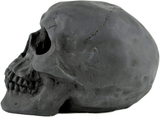 Myard Fireproof Imitated Human Fire Pit Skull Gas Log for NG, LP Wood Fireplace, Firepit, Campfire, Halloween Decor, BBQ (Black - Mini, One Piece)