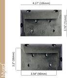 Myard PNP11145 Angled (For 30 to 60 Degree) Railing Connectors with Screws for 2X4 Inches (Actual 1.5X3.5 Inches) Inclined Stair Wood Handrail (5 Pair, Black)