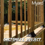 Myard PNP114040 4X4 (Actual 3.5X3.5) Inches Post Base Cover Skirt Flange with Screws for Deck Porch Handrail Railing Support Trim Anchor (Qty 4, Black)