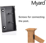 Myard PNP111902S Inclined Stair Railing Connectors with Screws for 2X4 Inches (Actual 1.5X3.5 Inches) Inclined Stair Wood Handrail (5 Pairs, Black)