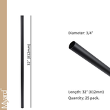 Myard 32 Inches Classic Hollow round Aluminum Deck Balusters for Deck Railing Porch (25-Pack, Matte Black)