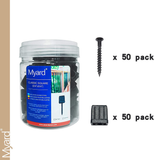 Myard Baluster Connectors with Screws for Deck Handrail Railing Fencing (Qty 50 for 25 Balusters, Classic Square Connectors)