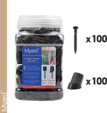 Myard Classic round Baluster Stair Connectors 100-Pack with Screws for Deck Handrail Railing Staircase Fencing