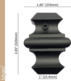 Myard Attachable Baluster Collar Knuckles with Screws for Indoor Square Stair Iron Balusters (1/2"X1/2"), 10-Pack (Satin Black)