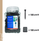 Myard Baluster Connectors with Screws for Deck Handrail Railing Fencing (Qty 100 for 50 Balusters, Classic Square Connectors)