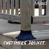 Myard PNP114040 4X4 (Actual 3.5X3.5) Inches Post Base Cover Skirt Flange with Screws for Deck Porch Handrail Railing Support Trim Anchor (Qty 4, Black)