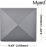 Myard PNP 115445GR Screw-Free Universal Fence Pyramid Top Cap Fits Post 4 X 4 Inches (Actual Post Size 3.5 X 3.5) (Qty 5, Pewter)