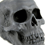 Myard Fireproof Imitated Human Fire Pit Skull Gas Log for NG, LP Wood Fireplace, Firepit, Campfire, Halloween Decor, BBQ (Black - Mini, One Piece)