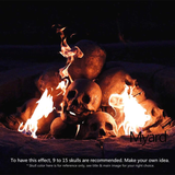 Myard Fireproof Imitated Human Fire Pit Skull Gas Log for NG, LP Wood Fireplace, Firepit, Campfire, Halloween Decor, BBQ (Qty 1, Brown - Mini, One Piece)