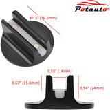 Potauto Universal Aluminum Grooved Magnetic Jack Pad Jacking Puck Pinch Weld (Slot Width 0.55 Inch) Frame Rail Adapter (Qty 1, Black)