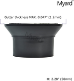 Myard Gutter Downspout Adapter/Connector Fits 4" (Schedule 40) PVC Rain Water Drain down Pipe Tubing (4", Black)