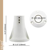 Myard 6" Surface Mount Base Anchor Flange for 1.9" Swimming Pool Rail Handrail Ladder to Concrete or Wood Deck (Ivory White, 1-Pack)