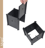 Myard Post Protectors with Screws for 4X4 Inches (Actual 3.5X3.5) Deck, Fence, Mailbox Posts Prevent Damage by Lawn Maintenance Equipment (4" X 4" X 4", Black)