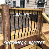 Myard 32-1/4 Inches Heavy Duty Iron Deck Balusters with Screws for Facemount Railing Fencing, European Baroque Silhouette Wrought Style (25-Pack, Matte Black)