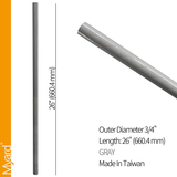 Myard Classic Hollow round Aluminum Balusters for Deck Railing Porch (26" (25Pk), Gray)