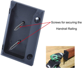 Myard PNP111902 Deck Railing Connectors with Screws for 2X4 (Actual 1.5X3.5) Inches Stair Wood Handrail (2 Pcs, Black)