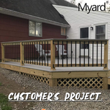 Myard PNP111902 Deck Railing Connectors with Screws for 2X4 (Actual 1.5X3.5) Inches Stair Wood Handrail (10 Pcs, Black)