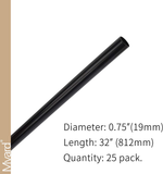 Myard 32 Inches Classic Hollow round Iron Deck Balusters for Deck Railing Porch (25-Pack, Matte Black)