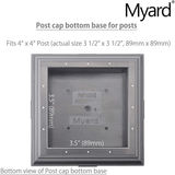 Myard PNP 115445 Screw-Free Universal Fence Pyramid Top Cap Fits Post 4 X 4 Inches (Actual Post Size 3.5 X 3.5) (Qty 5, Black)