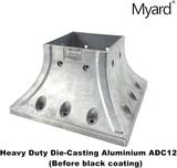 Myard 4X4 (Actual 3.5X3.5) Inches Aluminum Deck Post Base Cover Flange with Screws for Decking Patio Railing Handrail Fence Anchor (Qty 4, Black)