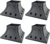 Myard 4X4 (Actual 3.5X3.5) Inches Aluminum Deck Post Base Cover Flange with Screws for Decking Patio Railing Handrail Fence Anchor (Qty 4, Black)