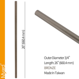 Myard Classic Hollow round Aluminum Balusters for Deck Railing Porch (26" (25Pk), Bronze)