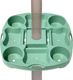 Payandpack Myard UTD13 Umbrella Table Tray 15 Inches for Beach, Patio, Garden, Swimming Pool with 4 Drink Holder, 4 Snack Compartments, 4 Sunglasses Holes, 4 Phone Slots (Green)