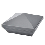 Myard PNP 115445GR Screw-Free Universal Fence Pyramid Top Cap Fits Post 4 X 4 Inches (Actual Post Size 3.5 X 3.5) (Qty 10, Pewter)