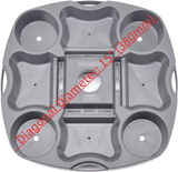 Payandpack Myard Umbrella Table Tray 15 Inches for Beach, Patio, Garden, Swimming Pool with 4 Drink Holders, 4 Snack Compartments, 4 Sunglasses Holes, 4 Phone Slots (Gary)