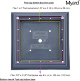 Myard PNP 115445W Screw-Free Universal Fence Pyramid Top Cap Fits Post 4 X 4 Inches (Actual Post Size 3.5 X 3.5) (Qty 1, White)